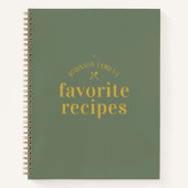 Journal de recette moderne et tendance Khaki Green (Devant)