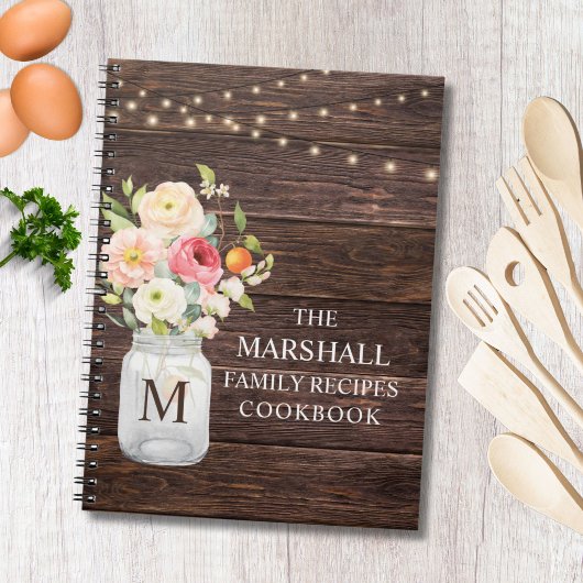 Journal de recettes de famille Monogram Floral Mas