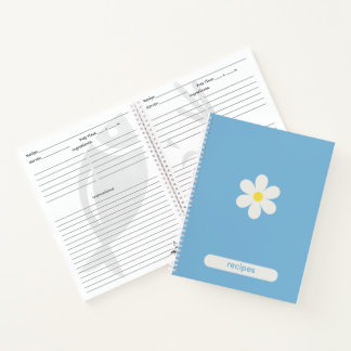 Journal de recettes minimaliste à couleur personna