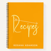 Journal de recettes orange esthétique | Pages blan (Devant)