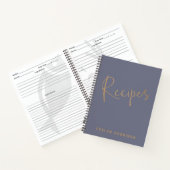 Journal de recettes personnalisé en bleu ardoise o (Intérieur)