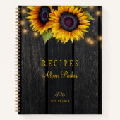 Journal de recettes personnalisées avec tournesols (Devant)