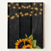 Journal de recettes personnalisées avec tournesols (Dos)