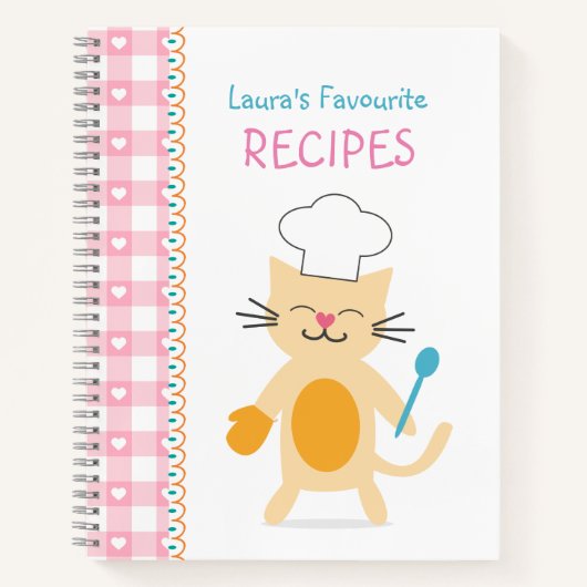 Journal de recettes pour enfants Chef de chat (Devant)