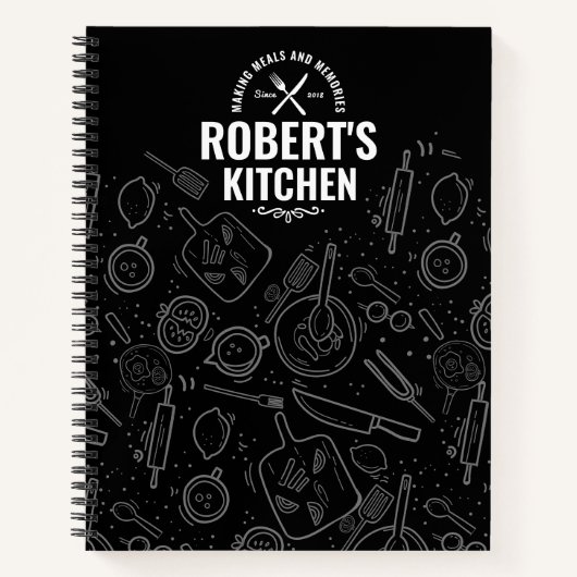 Journal de recettes sur tableau noir | Nom personn (Devant)
