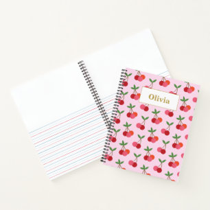 Journal de récit personnalisé à motif de cerise