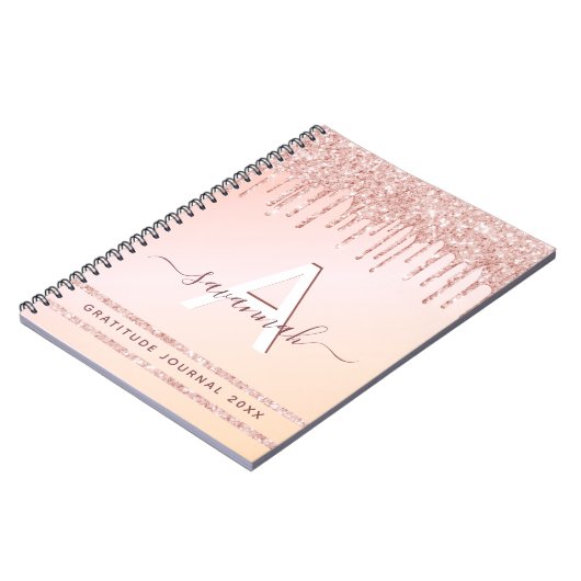 Journal de reconnaissance monogramme rose or rose  (Côté gauche)