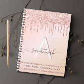Journal de reconnaissance monogramme rose or rose 