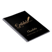 Journal de reconnaissance noir or élégant nom du s (Côté Droit)