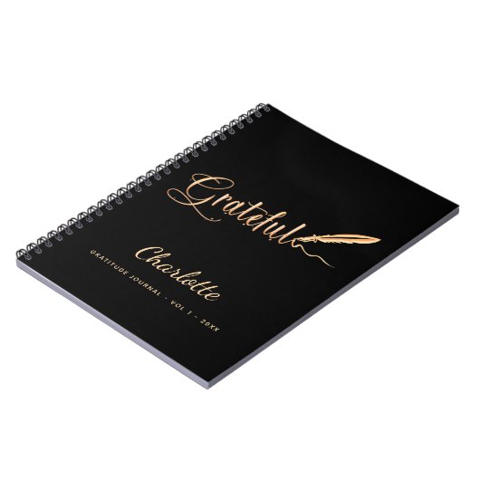 Journal de reconnaissance noir or élégant nom du s (Côté gauche)