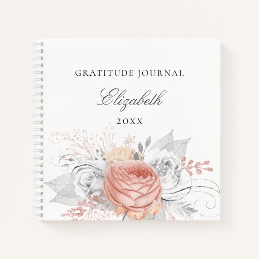 Journal de reconnaissance rose or floral argent fe (Devant)