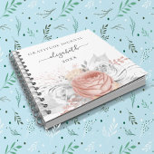 Journal de reconnaissance rose or floral argent fe