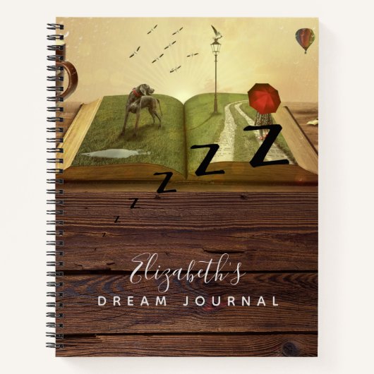 Journal de rêve d'analyse de photo rustique (Devant)