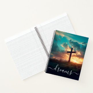 Journal de rêve de croix chrétienne personnalisé
