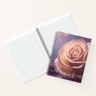 Journal de rêve de gros plan de rose personnalisab