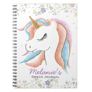 Journal de rêve personnalisé de l'Unicorne endor