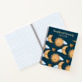 Journal de rêve personnalisé Soleil Lune Or Bleu N (Intérieur)