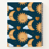 Journal de rêve personnalisé Soleil Lune Or Bleu N (Dos)