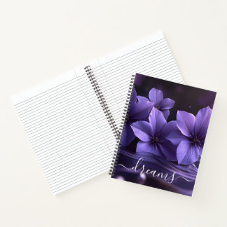 Journal de rêves Fleurs violettes Personnalisé