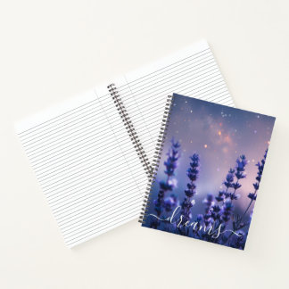 Journal de rêves lavande minuit personnalisé