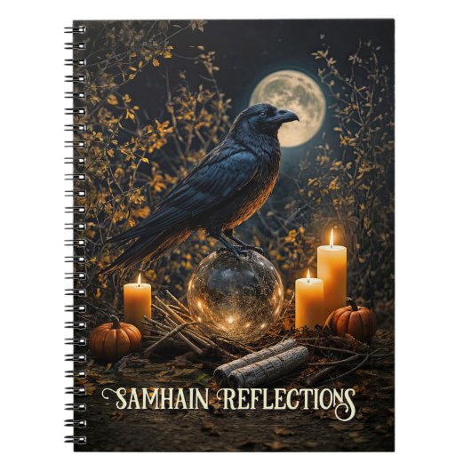 Journal de Samhain avec corbeau et lune (Devant)