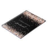 Journal de script de nom de confetti en or rose no (Côté gauche)