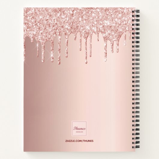Journal de script en or rose parties scintillant r (Dos)
