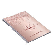 Journal de script en or rose parties scintillant r (Côté Droit)