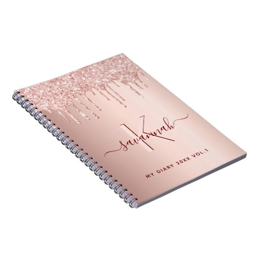 Journal de script en or rose parties scintillant r (Côté Droit)