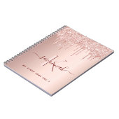 Journal de script en or rose parties scintillant r (Côté gauche)