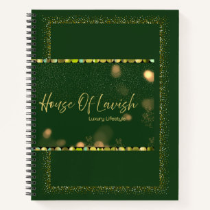 Journal de signature en spirale à paillettes d'or