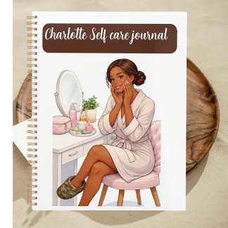 Journal de soins personnels chic avec nom personna