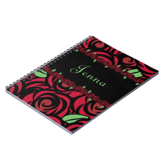 Journal de spirale de rose rouge (Côté gauche)