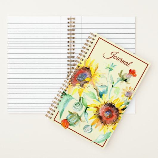 Journal de tournesols à l'aquarelle (À l'intérieur)