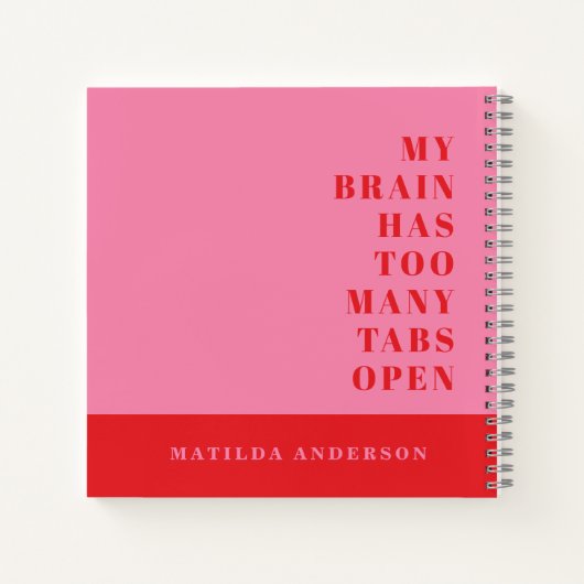 Journal de typographie rouge, rose (Dos)