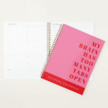 Journal de typographie rouge, rose<br><div class="desc">Journal de typographie minimaliste moderne rouge et rose. Citation drôle mon cerveau a trop de onglets ouverts</div>