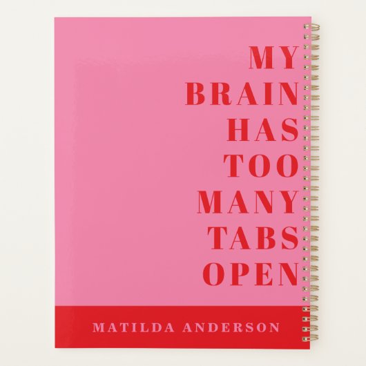 Journal de typographie rouge, rose (Dos)