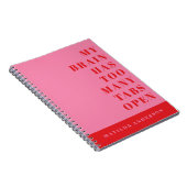 Journal de typographie rouge, rose (Côté Droit)