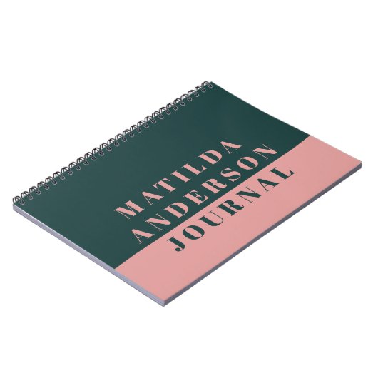 Journal de typographie verte et rose (Côté gauche)