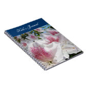 Journal de Votre Nom cahier Rose azalées blanches (Côté Droit)