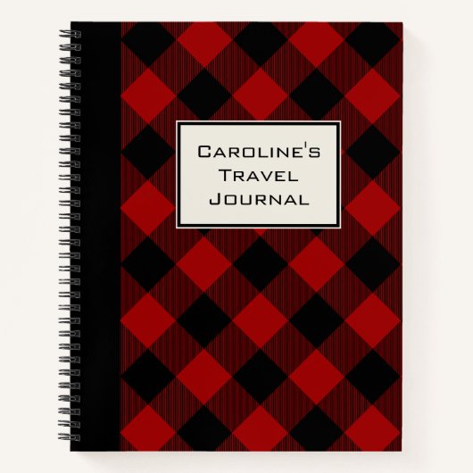 Journal de voyage de Buffalo Plaid personnalisable (Devant)