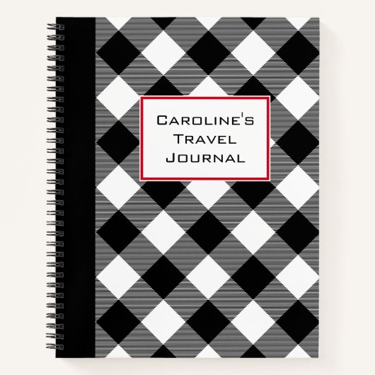Journal de voyage de Buffalo Plaid personnalisable (Devant)