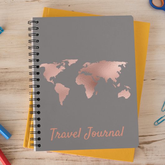 Journal de Voyage Joli Rose Gold Map Foil