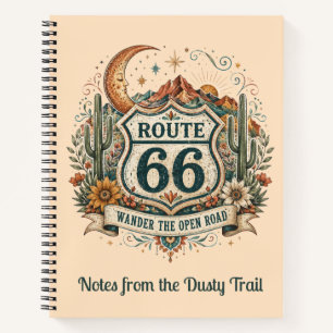 Journal de voyage vintage sur l'aventure du désert