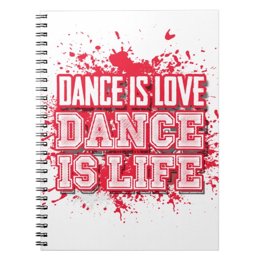 Journal d'écriture d'amour de danse en rouge (Devant)