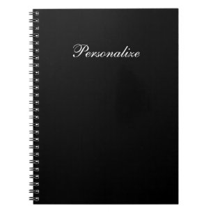 Journal d'écriture noir simple et élégant perso