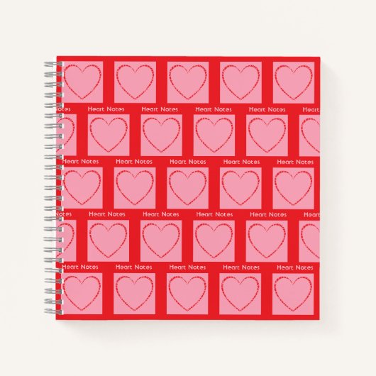 Journal des blocs de coeur rose et rouge personnal (Devant)