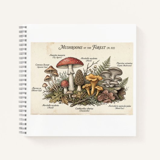 Journal des champignons Cottagecore vintage (Devant)