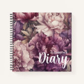 Journal des fleurs de pivoines violettes (Devant)