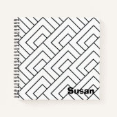 Journal des lignes géométriques géométriques blanc (Devant)